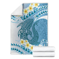 Blue Hawaii Shark Tattoo Blanket Frangipani With Polynesian Pastel Version LT14 - Polynesian Pride