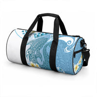 Blue Hawaii Shark Tattoo Duffle Bag Frangipani With Polynesian Pastel Version LT14 - Polynesian Pride