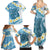 Blue Hawaii Shark Tattoo Family Matching Summer Maxi Dress and Hawaiian Shirt Frangipani With Polynesian Pastel Version