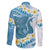 Blue Hawaii Shark Tattoo Family Matching Summer Maxi Dress and Hawaiian Shirt Frangipani With Polynesian Pastel Version