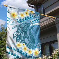 Blue Hawaii Shark Tattoo Garden Flag Frangipani With Polynesian Pastel Version LT14 - Polynesian Pride