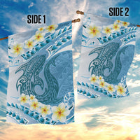 Blue Hawaii Shark Tattoo Garden Flag Frangipani With Polynesian Pastel Version LT14 - Polynesian Pride
