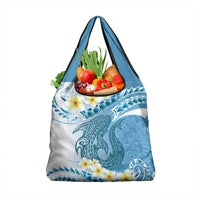 Blue Hawaii Shark Tattoo Grocery Bag Frangipani With Polynesian Pastel Version LT14 1-pack One Size Blue - Polynesian Pride