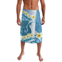 Blue Hawaii Shark Tattoo Lavalava Frangipani With Polynesian Pastel Version LT14 Blue - Polynesian Pride