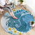 Blue Hawaii Shark Tattoo Round Carpet Frangipani With Polynesian Pastel Version