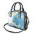 Blue Hawaii Shark Tattoo Shoulder Handbag Frangipani With Polynesian Pastel Version