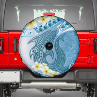 Blue Hawaii Shark Tattoo Spare Tire Cover Frangipani With Polynesian Pastel Version LT14 - Polynesian Pride