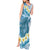 Blue Hawaii Shark Tattoo Tank Maxi Dress Frangipani With Polynesian Pastel Version