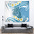 Blue Hawaii Shark Tattoo Tapestry Frangipani With Polynesian Pastel Version