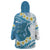 Blue Hawaii Shark Tattoo Wearable Blanket Hoodie Frangipani With Polynesian Pastel Version