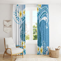 Blue Hawaii Shark Tattoo Window Curtain Frangipani With Polynesian Pastel Version LT14 - Polynesian Pride