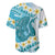 Turquoise Hawaii Shark Tattoo Baseball Jersey Frangipani With Polynesian Pastel Version