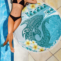 Turquoise Hawaii Shark Tattoo Beach Blanket Frangipani With Polynesian Pastel Version LT14 - Polynesian Pride