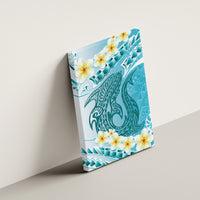 Turquoise Hawaii Shark Tattoo Canvas Wall Art Frangipani With Polynesian Pastel Version LT14 - Polynesian Pride
