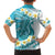 Turquoise Hawaii Shark Tattoo Family Matching Puletasi and Hawaiian Shirt Frangipani With Polynesian Pastel Version