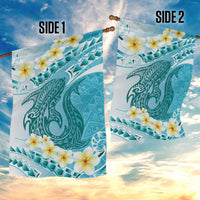 Turquoise Hawaii Shark Tattoo Garden Flag Frangipani With Polynesian Pastel Version LT14 - Polynesian Pride