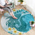 Turquoise Hawaii Shark Tattoo Round Carpet Frangipani With Polynesian Pastel Version