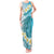 Turquoise Hawaii Shark Tattoo Tank Maxi Dress Frangipani With Polynesian Pastel Version