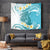 Turquoise Hawaii Shark Tattoo Tapestry Frangipani With Polynesian Pastel Version