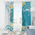 Turquoise Hawaii Shark Tattoo Window Curtain Frangipani With Polynesian Pastel Version