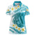 Turquoise Hawaii Shark Tattoo Women Polo Shirt Frangipani With Polynesian Pastel Version