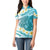 Turquoise Hawaii Shark Tattoo Women Polo Shirt Frangipani With Polynesian Pastel Version