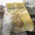 Gold Hawaii Shark Tattoo Bedding Set Frangipani With Polynesian Pastel Version