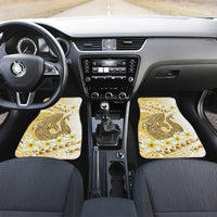 Gold Hawaii Shark Tattoo Car Mats Frangipani With Polynesian Pastel Version