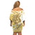 Gold Hawaii Shark Tattoo Family Matching Off Shoulder Short Dress and Hawaiian Shirt Frangipani With Polynesian Pastel Version