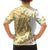 Gold Hawaii Shark Tattoo Family Matching Summer Maxi Dress and Hawaiian Shirt Frangipani With Polynesian Pastel Version