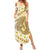 Gold Hawaii Shark Tattoo Family Matching Summer Maxi Dress and Hawaiian Shirt Frangipani With Polynesian Pastel Version