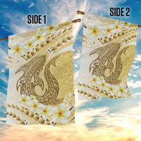 Gold Hawaii Shark Tattoo Garden Flag Frangipani With Polynesian Pastel Version LT14 - Polynesian Pride