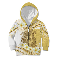 Gold Hawaii Shark Tattoo Kid Hoodie Frangipani With Polynesian Pastel Version