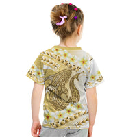 Gold Hawaii Shark Tattoo Kid T Shirt Frangipani With Polynesian Pastel Version