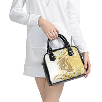 Gold Hawaii Shark Tattoo Shoulder Handbag Frangipani With Polynesian Pastel Version