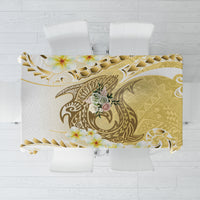 Gold Hawaii Shark Tattoo Tablecloth Frangipani With Polynesian Pastel Version LT14 Gold - Polynesian Pride