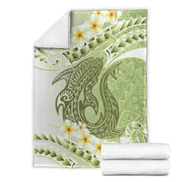 Green Hawaii Shark Tattoo Blanket Frangipani With Polynesian Pastel Version LT14 - Polynesian Pride