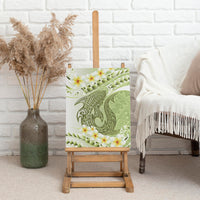 Green Hawaii Shark Tattoo Canvas Wall Art Frangipani With Polynesian Pastel Version LT14 - Polynesian Pride