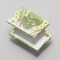 Green Hawaii Shark Tattoo Canvas Wall Art Frangipani With Polynesian Pastel Version LT14 - Polynesian Pride