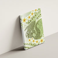 Green Hawaii Shark Tattoo Canvas Wall Art Frangipani With Polynesian Pastel Version LT14 - Polynesian Pride