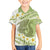 Green Hawaii Shark Tattoo Family Matching Off The Shoulder Long Sleeve Dress and Hawaiian Shirt Frangipani With Polynesian Pastel Version