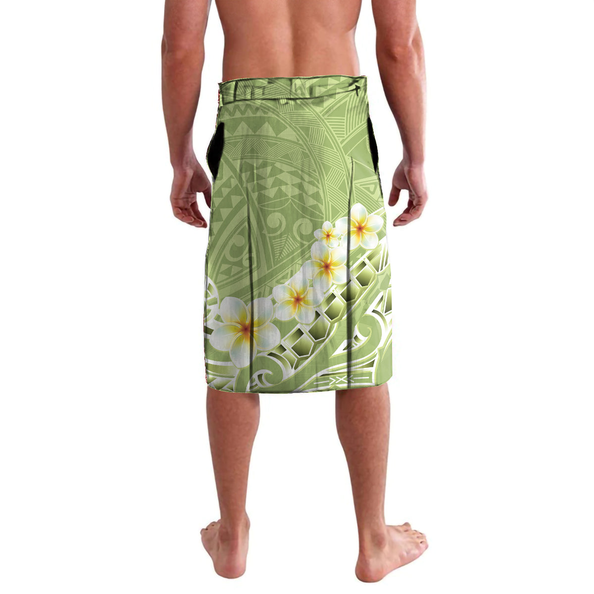 Green Hawaii Shark Tattoo Lavalava Frangipani With Polynesian Pastel Version LT14 - Polynesian Pride