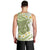 Green Hawaii Shark Tattoo Men Tank Top Frangipani With Polynesian Pastel Version