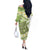 Green Hawaii Shark Tattoo Off The Shoulder Long Sleeve Dress Frangipani With Polynesian Pastel Version