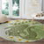 Green Hawaii Shark Tattoo Round Carpet Frangipani With Polynesian Pastel Version