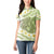 Green Hawaii Shark Tattoo Women Polo Shirt Frangipani With Polynesian Pastel Version