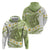 Green Hawaii Shark Tattoo Zip Hoodie Frangipani With Polynesian Pastel Version