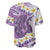 Purple Hawaii Shark Tattoo Baseball Jersey Frangipani With Polynesian Pastel Version