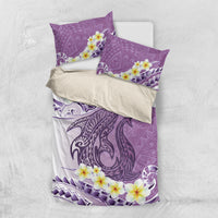 Purple Hawaii Shark Tattoo Bedding Set Frangipani With Polynesian Pastel Version LT14 US Twin 172cm x 218cm Purple - Polynesian Pride