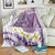 Purple Hawaii Shark Tattoo Blanket Frangipani With Polynesian Pastel Version